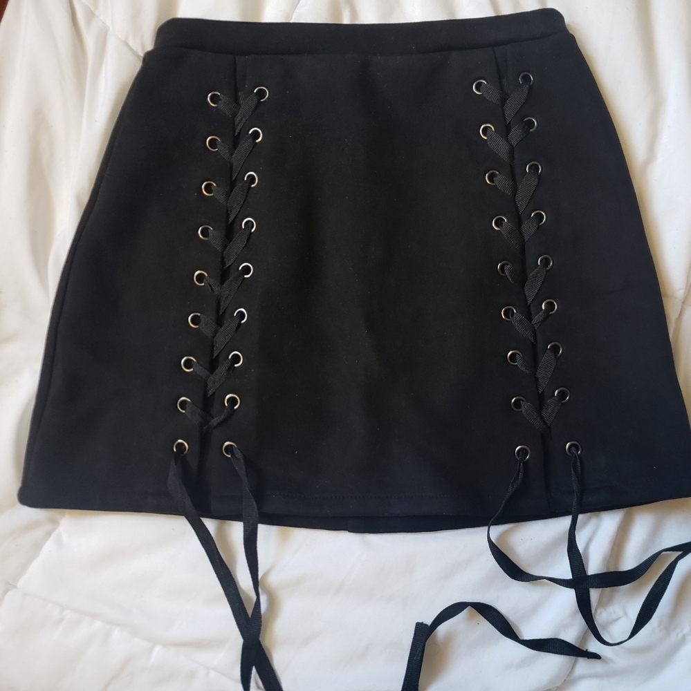 Black Suede Skirt Womens size Small